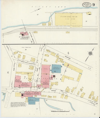 Sanborn Fire Insurance Map from Perry, Wyoming County, New York (1913), Sheet #0009 - Complete Map Set gallery image, historic Sanborn map, vintage wall art, Perry Wyoming