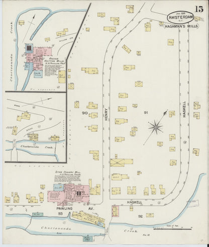 Sanborn Fire Insurance Map from Amsterdam, Montgomery County, New York (1888), Sheet #0015 - Complete Map Set gallery image, historic Sanborn map, vintage wall art, New York New York