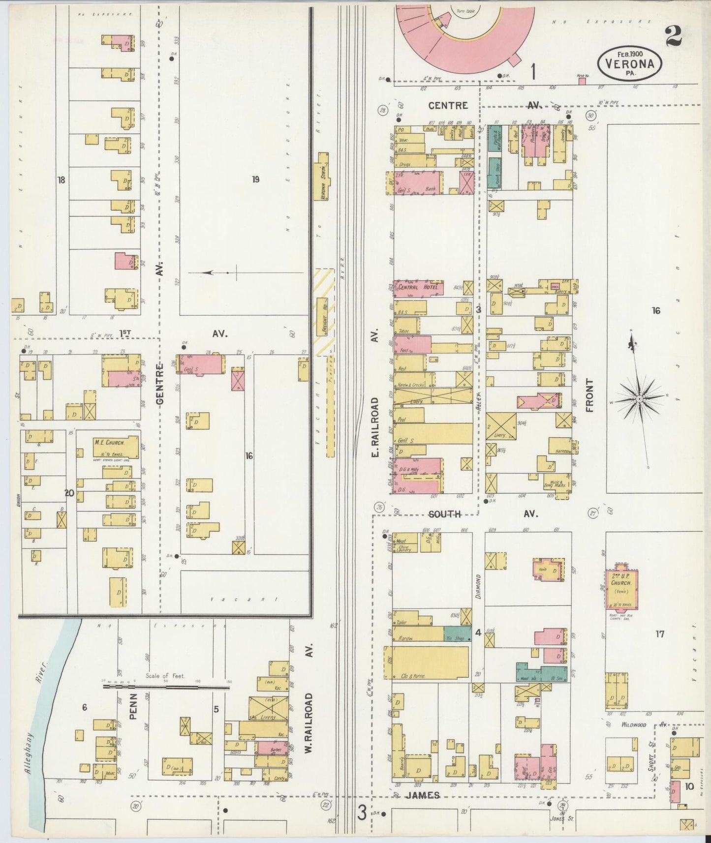 Sanborn Fire Insurance Map from Verona, Allegheny County, Pennsylvania (1900), Sheet #0002 - Complete Map Set gallery image, historic Sanborn map, vintage wall art, Pennsylvania Pennsylvania