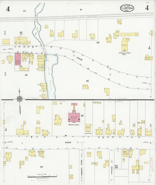 Sanborn Fire Insurance Map from Clinton, Middlesex County, Connecticut (1924), Sheet #0004 - Historic Sanborn Fire Insurance Map Print, vintage old map wall art, antique decor, genealogy gift, Connecticut Connecticut map