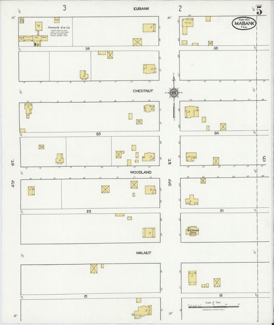 Sanborn Fire Insurance Map from Mabank, Kaufman County, Texas (1921), Sheet #0005 - Historic Sanborn Fire Insurance Map Print, vintage old map wall art, antique decor, genealogy gift, Texas Texas map