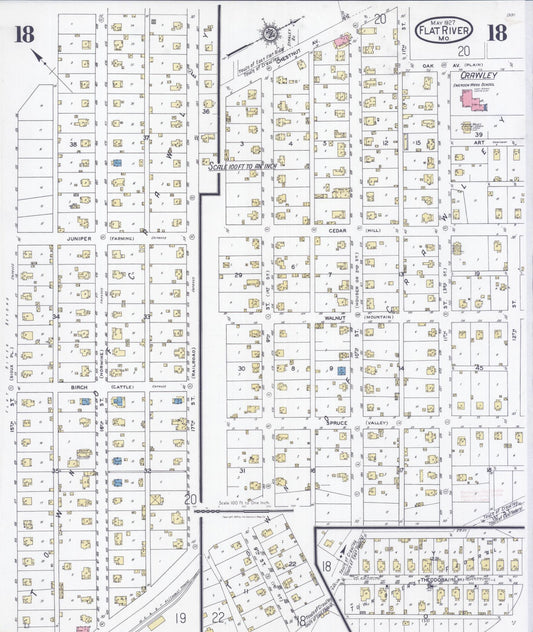 Sanborn Fire Insurance Map from Flat River, Saint Francois County, Missouri (1927), Sheet #0018 - Historic Sanborn Fire Insurance Map Print, vintage old map wall art, antique decor, genealogy gift, Missouri Missouri map