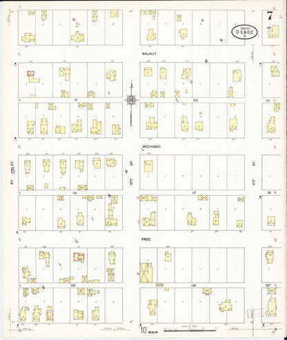 Sanborn Fire Insurance Map from Osage, Mitchell County, Iowa (1911), Sheet #0007 - Historic Sanborn Fire Insurance Map Print