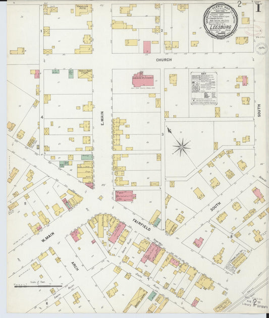 Sanborn Fire Insurance Map from Leesburg, Highland County, Ohio (1899), Sheet #0001 - Historic Sanborn Fire Insurance Map Print, vintage old map wall art, antique decor, genealogy gift, Ohio Ohio map