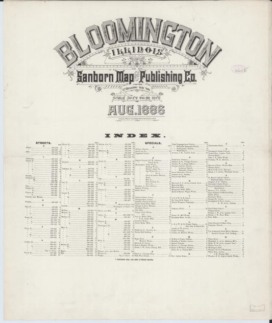 Sanborn Fire Insurance Map from Bloomington, McLean County, Illinois. (1886) – Map View