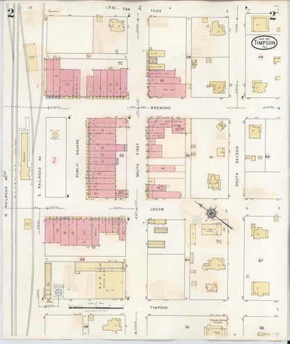 Sanborn Fire Insurance Map from Timpson, Shelby County, Texas (1941), Sheet #0002 - Complete Map Set gallery image, historic Sanborn map, vintage wall art, Texas Texas