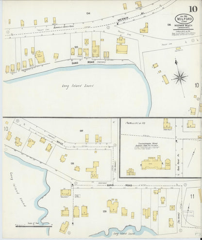 Sanborn Fire Insurance Map from Milford, New Haven County, Connecticut (1906), Sheet #0010 - Complete Map Set gallery image, historic Sanborn map, vintage wall art, Connecticut Connecticut