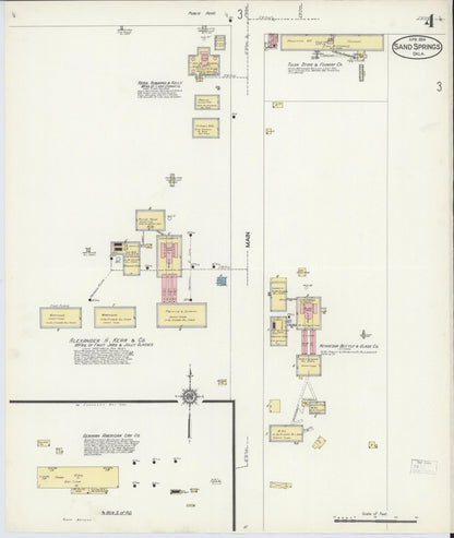 Sanborn Fire Insurance Map from Sand Springs, Tulsa County, Oklahoma (1914), Sheet #0004 - Complete Map Set gallery image, historic Sanborn map, vintage wall art, Oklahoma Oklahoma