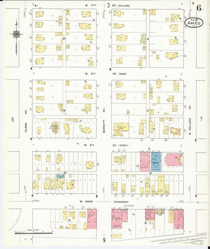 Sanborn Fire Insurance Map from Ames, Story County, Iowa (1911), Sheet #0006 - Historic Sanborn Fire Insurance Map Print
