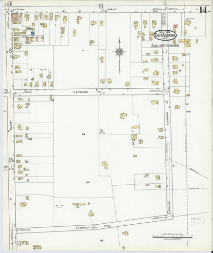 Sanborn Fire Insurance Map from East Aurora, Erie County, New York (1920), Sheet #0014 - Complete Map Set gallery image, historic Sanborn map, vintage wall art, New York New York