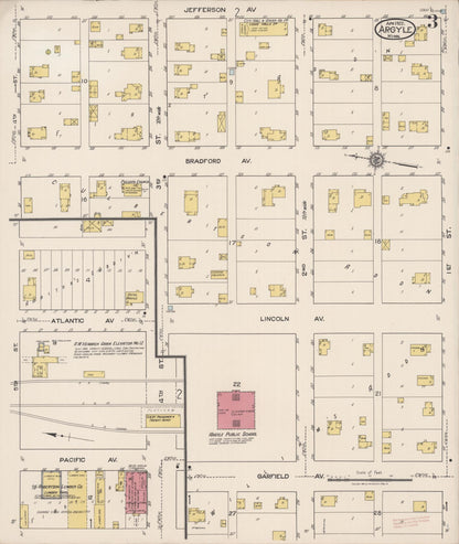 Sanborn Fire Insurance Map from Argyle, Marshall County, Minnesota (1922), Sheet #0003 - Historic Sanborn Fire Insurance Map Print, vintage old map wall art, antique decor, genealogy gift, Minnesota Minnesota map