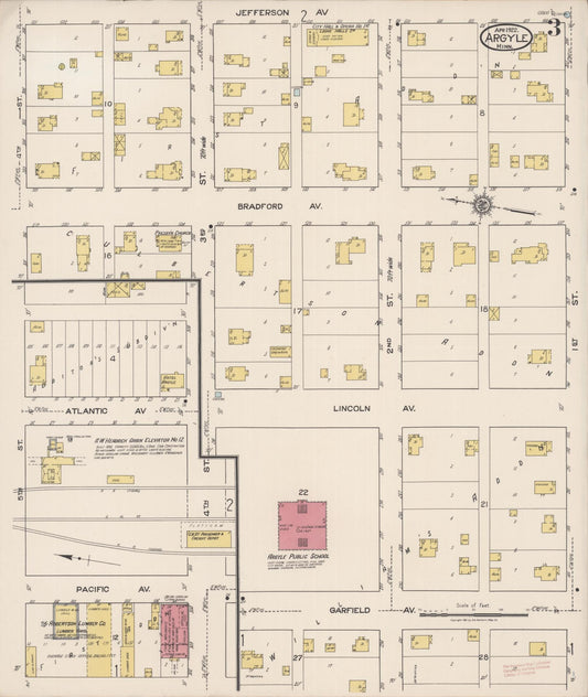 Sanborn Fire Insurance Map from Argyle, Marshall County, Minnesota (1922), Sheet #0003 - Historic Sanborn Fire Insurance Map Print, vintage old map wall art, antique decor, genealogy gift, Minnesota Minnesota map