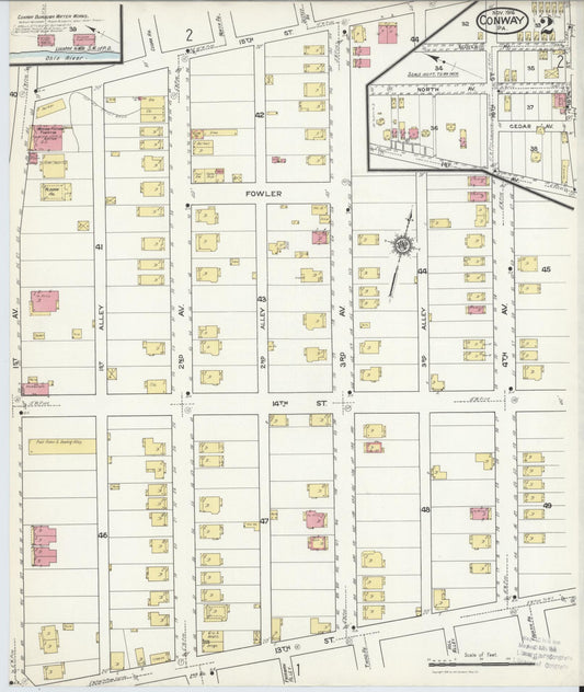 Sanborn Fire Insurance Map from Conway, Beaver County, Pennsylvania (1916), Sheet #0002 - Historic Sanborn Fire Insurance Map Print, vintage old map wall art, antique decor, genealogy gift, Pennsylvania Pennsylvania map