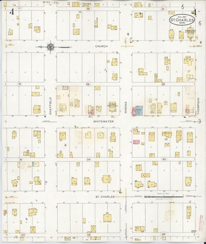 Sanborn Fire Insurance Map from Saint Charles, Winona County, Minnesota (1940), Sheet #0004 - Complete Map Set gallery image, historic Sanborn map, vintage wall art, Minnesota Minnesota