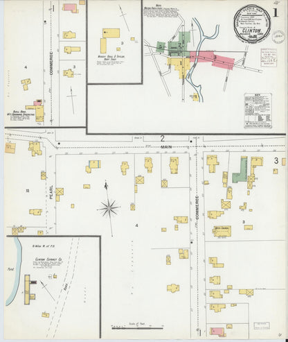 Sanborn Fire Insurance Map from Clinton, Middlesex County, Connecticut (1901), Sheet #0001 - Complete Map Set gallery image, historic Sanborn map, vintage wall art, Connecticut Connecticut