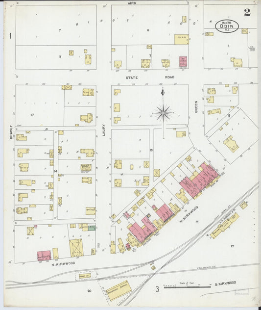 Sanborn Fire Insurance Map from Odin, Marion County, Illinois (1906), Sheet #0002 - Historic Sanborn Fire Insurance Map Print, vintage old map wall art, antique decor, genealogy gift, Illinois Illinois map