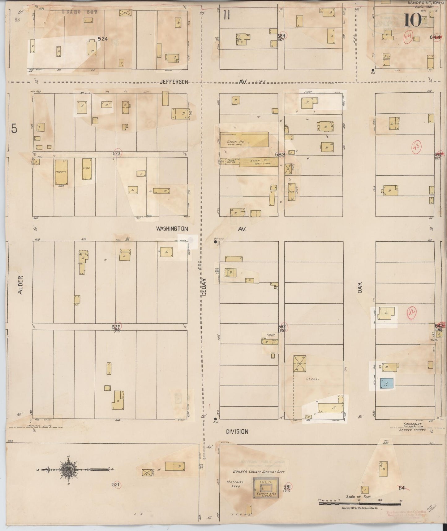 Sanborn Fire Insurance Map from Sandpoint, Bonner County, Idaho (1948), Sheet #0010 - Complete Map Set gallery image, historic Sanborn map, vintage wall art, Idaho Idaho