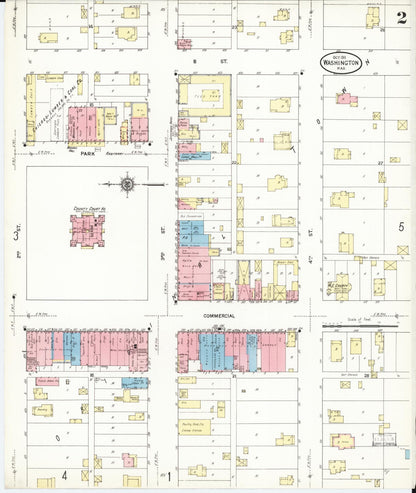 Sanborn Fire Insurance Map from Washington, Washington County, Kansas (1911), Sheet #0002 - Complete Map Set gallery image, historic Sanborn map, vintage wall art, Sanborn Fire Insurance Map from Washington Washington