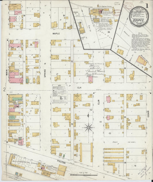 Sanborn Fire Insurance Map from Hooper, Dodge County, Nebraska (1899), Sheet #0001 - Complete Map Set gallery image, historic Sanborn map, vintage wall art, Nebraska Nebraska