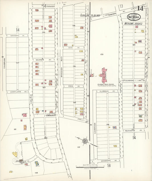 Sanborn Fire Insurance Map from Natrona, Allegheny County, Pennsylvania (1921), Sheet #0014 - Historic Sanborn Fire Insurance Map Print, vintage old map wall art, antique decor, genealogy gift, Pennsylvania Pennsylvania map