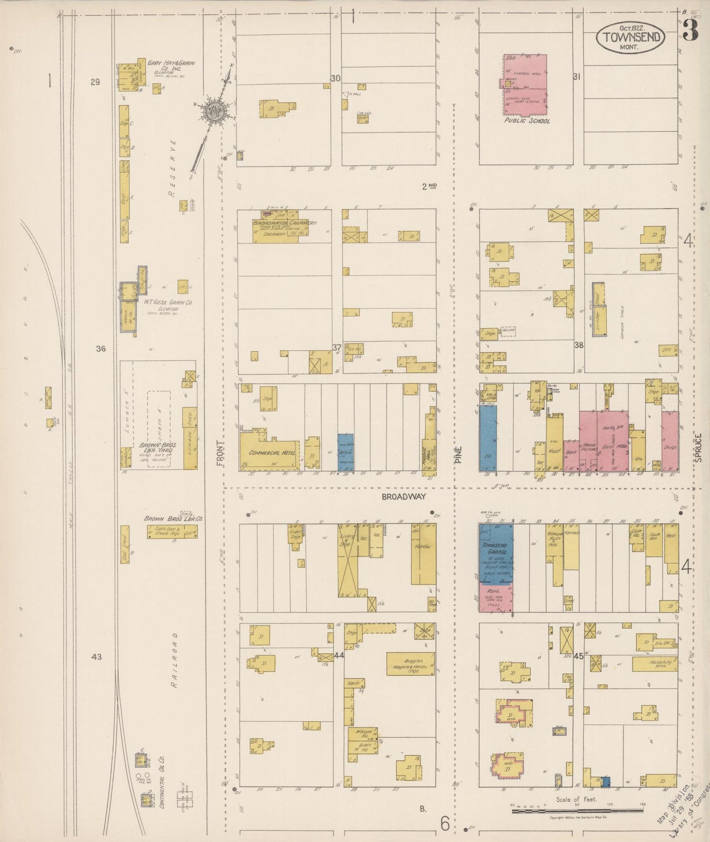 Sanborn Fire Insurance Map from Townsend, Broadwater County, Montana (1922), Sheet #0003 - Complete Map Set gallery image, historic Sanborn map, vintage wall art, Montana Montana