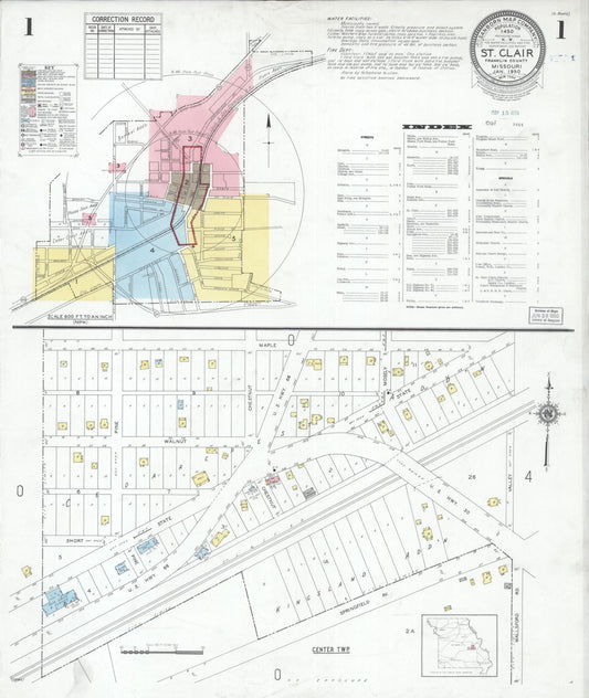 Sanborn Fire Insurance Map from Saint Clair, Franklin County, Missouri. (1950) – Historic Sanborn Fire Insurance Map Print