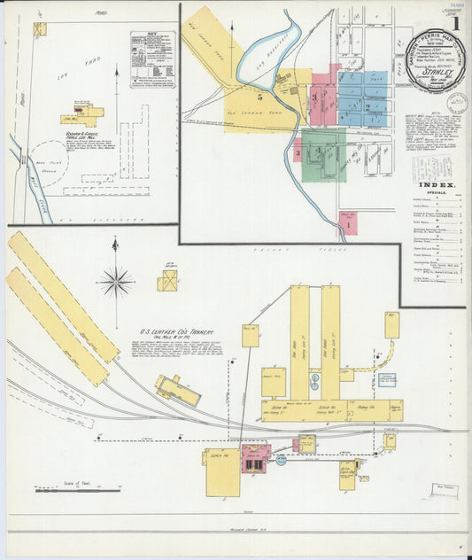 Sanborn Fire Insurance Map from Stanley, Chippewa County, Wisconsin (1900), Sheet #0001 - Complete Map Set gallery image, historic Sanborn map, vintage wall art, Wisconsin Wisconsin