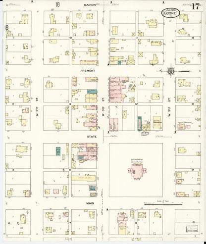 Sanborn Fire Insurance Map from Boone, Boone County, Iowa (1909), Sheet #0017 - Historic Sanborn Fire Insurance Map Print