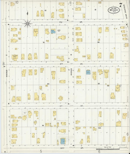 Sanborn Fire Insurance Map from Miami, Dade County, Florida (1906), Sheet #0007 - Historic Sanborn Fire Insurance Map Print, vintage old map wall art, antique decor, genealogy gift, Florida Florida map