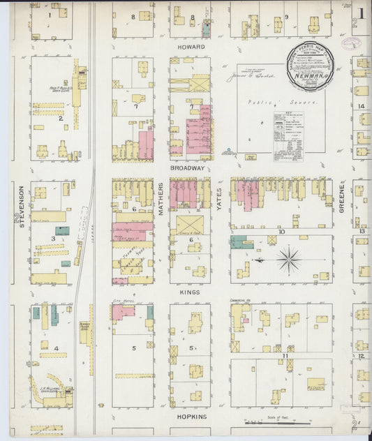 Sanborn Fire Insurance Map from Newman, Douglas County, Illinois (1893), Sheet #0001 - Complete Map Set gallery image, historic Sanborn map, vintage wall art, Illinois Illinois