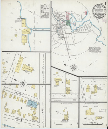 Sanborn Fire Insurance Map from Mamaroneck, Westchester County, New York (1887), Sheet #0001 - Complete Map Set gallery image, historic Sanborn map, vintage wall art, New York New York