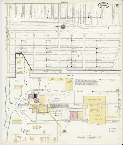 Sanborn Fire Insurance Map from Houma, Terrebonne Parish, Louisiana (1912), Sheet #0006 - Complete Map Set gallery image, historic Sanborn map, vintage wall art, Louisiana Louisiana