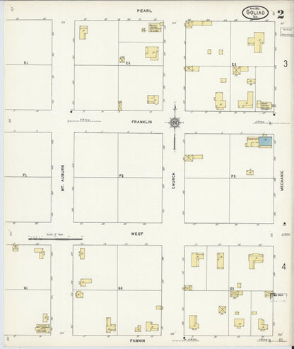 Sanborn Fire Insurance Map from Goliad, Goliad County, Texas (1912), Sheet #0002 - Complete Map Set gallery image, historic Sanborn map, vintage wall art, Texas Texas