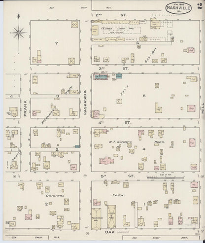 Sanborn Fire Insurance Map from Nashville, Washington County, Illinois (1886), Sheet #0002 - Complete Map Set gallery image, historic Sanborn map, vintage wall art, Illinois Illinois
