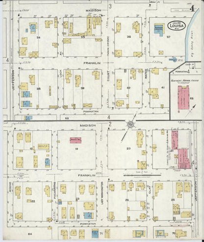 Sanborn Fire Insurance Map from Louisa, Lawrence County, Kentucky (1921), Sheet #0004 - Complete Map Set gallery image, historic Sanborn map, vintage wall art, Kentucky Kentucky