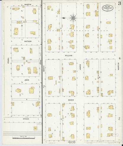 Sanborn Fire Insurance Map from Forrest, Livingston County, Illinois (1906), Sheet #0003 - Complete Map Set gallery image, historic Sanborn map, vintage wall art, Illinois Illinois