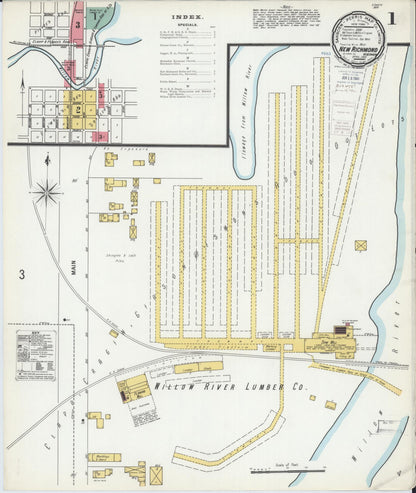 Sanborn Fire Insurance Map from New Richmond, St. Croix County, Wisconsin (1900), Sheet #0001 - Complete Map Set gallery image, historic Sanborn map, vintage wall art, Wisconsin Wisconsin