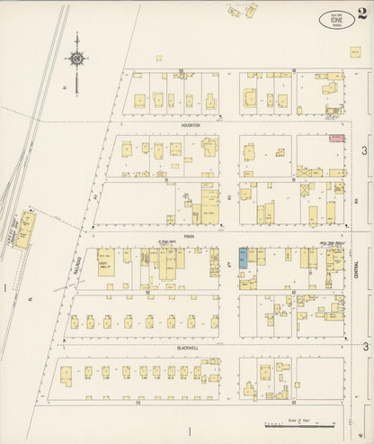 Sanborn Fire Insurance Map from Ione, Pend Oreille County, Washington (1915), Sheet #0002 - Complete Map Set gallery image, historic Sanborn map, vintage wall art, Washington Washington