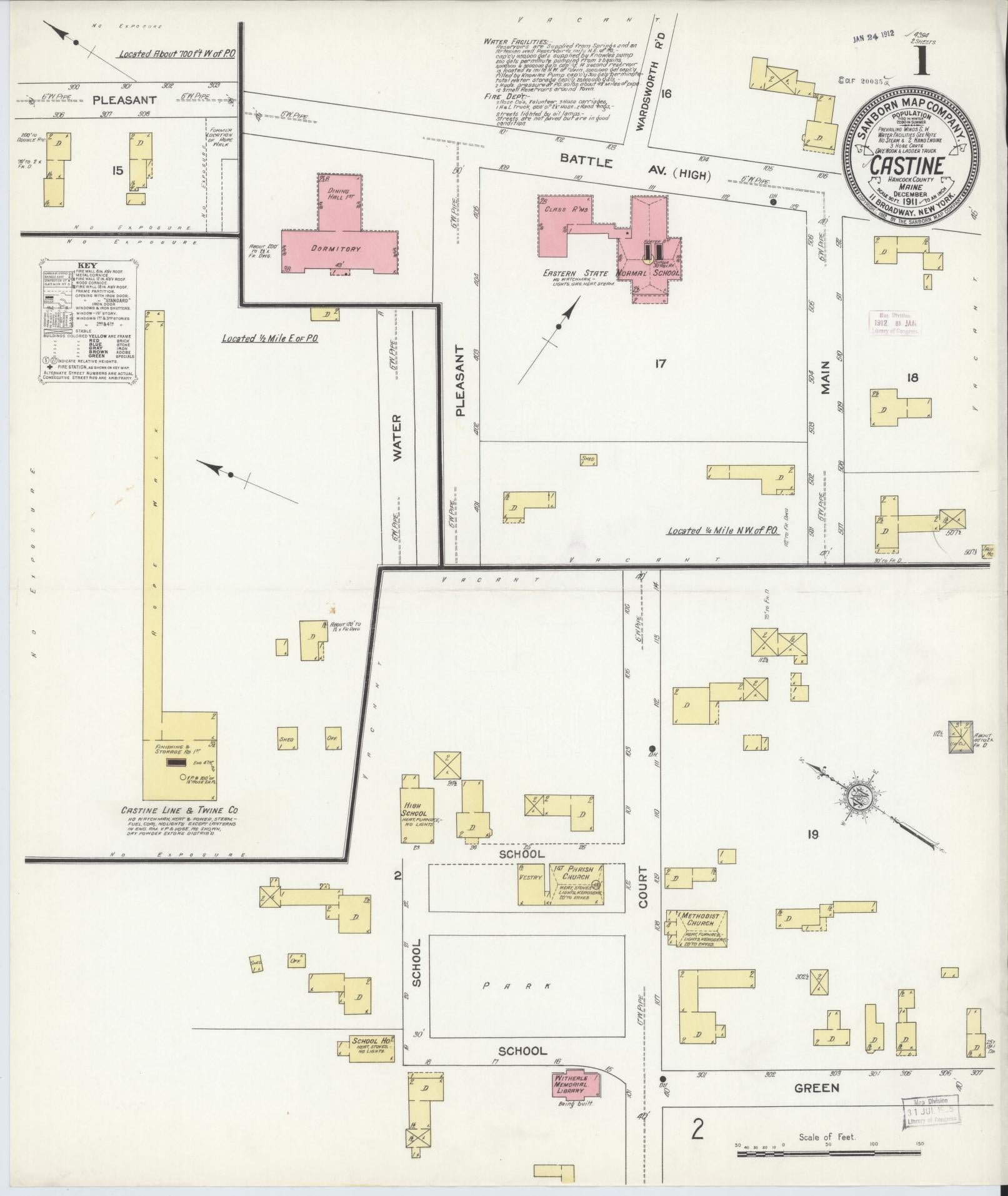 Sanborn Fire Insurance Map from Castine, Hancock County, Maine. (1911) – Historic Sanborn Fire Insurance Map Print