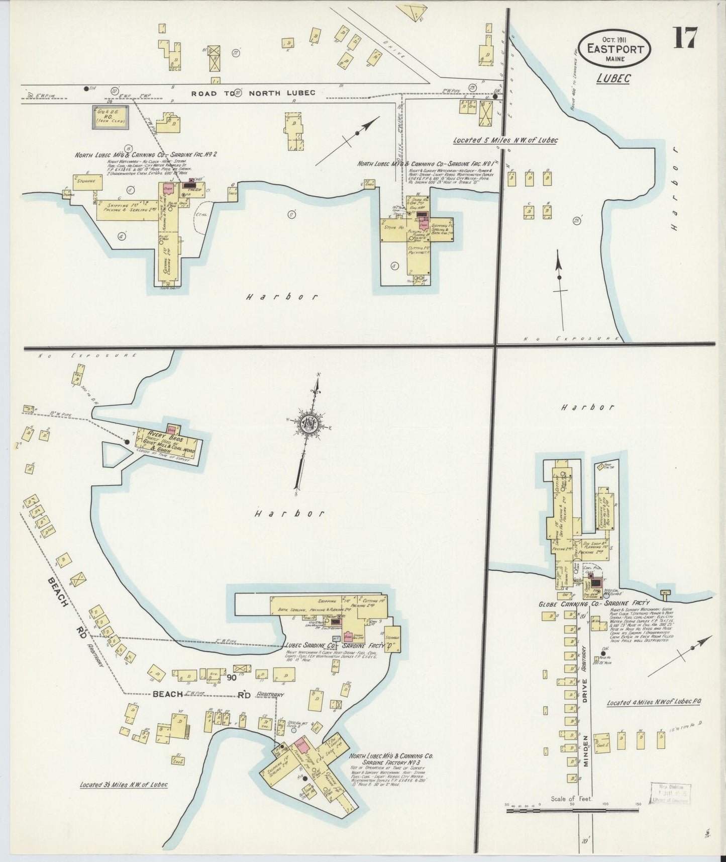 Sanborn Fire Insurance Map from Eastport, Washington County, Maine (1911), Sheet #0017 - Complete Map Set gallery image, historic Sanborn map, vintage wall art, Maine Maine