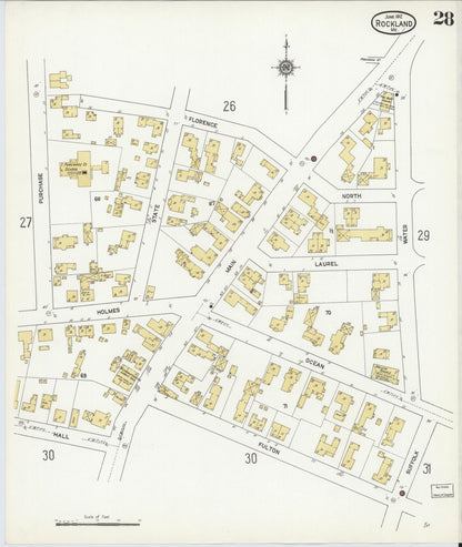 Sanborn Fire Insurance Map from Rockland, Knox County, Maine (1912), Sheet #0028 - Complete Map Set gallery image, historic Sanborn map, vintage wall art, Maine Maine