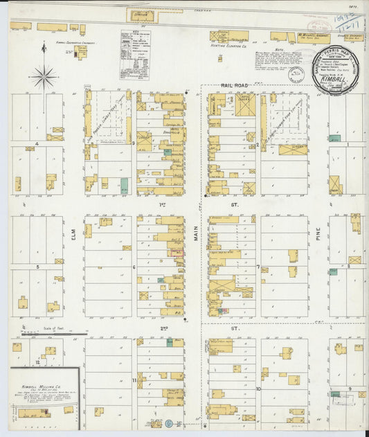 Sanborn Fire Insurance Map from Kimball, Brule County, South Dakota (1899), Sheet #0001 - Historic Sanborn Fire Insurance Map Print, vintage old map wall art, antique decor, genealogy gift, South Dakota South Dakota map