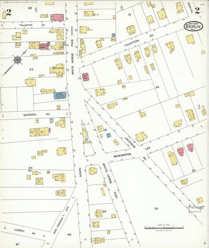 Sanborn Fire Insurance Map from Berlin, Camden County, New Jersey (1923), Sheet #0002 - Complete Map Set gallery image, historic Sanborn map, vintage wall art, New Jersey New Jersey