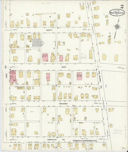 Sanborn Fire Insurance Map from West Middlesex, Mercer County, Pennsylvania (1912), Sheet #0002 - Historic Sanborn Fire Insurance Map Print, vintage old map wall art, antique decor, genealogy gift, Pennsylvania Pennsylvania map