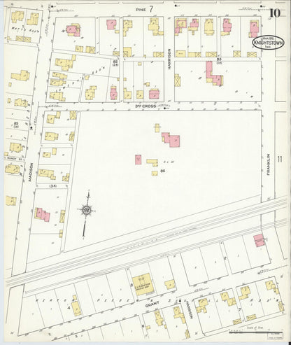 Sanborn Fire Insurance Map from Knightstown, Henry County, Indiana (1916), Sheet #0010 - Complete Map Set gallery image, historic Sanborn map, vintage wall art, Indiana Indiana