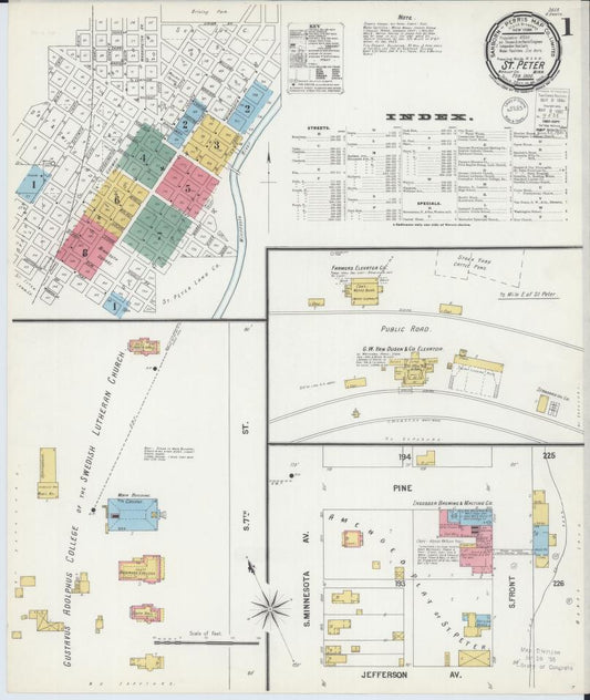 Sanborn Fire Insurance Map from Saint Peter, Nicollet County, Minnesota. (1900) – Map View