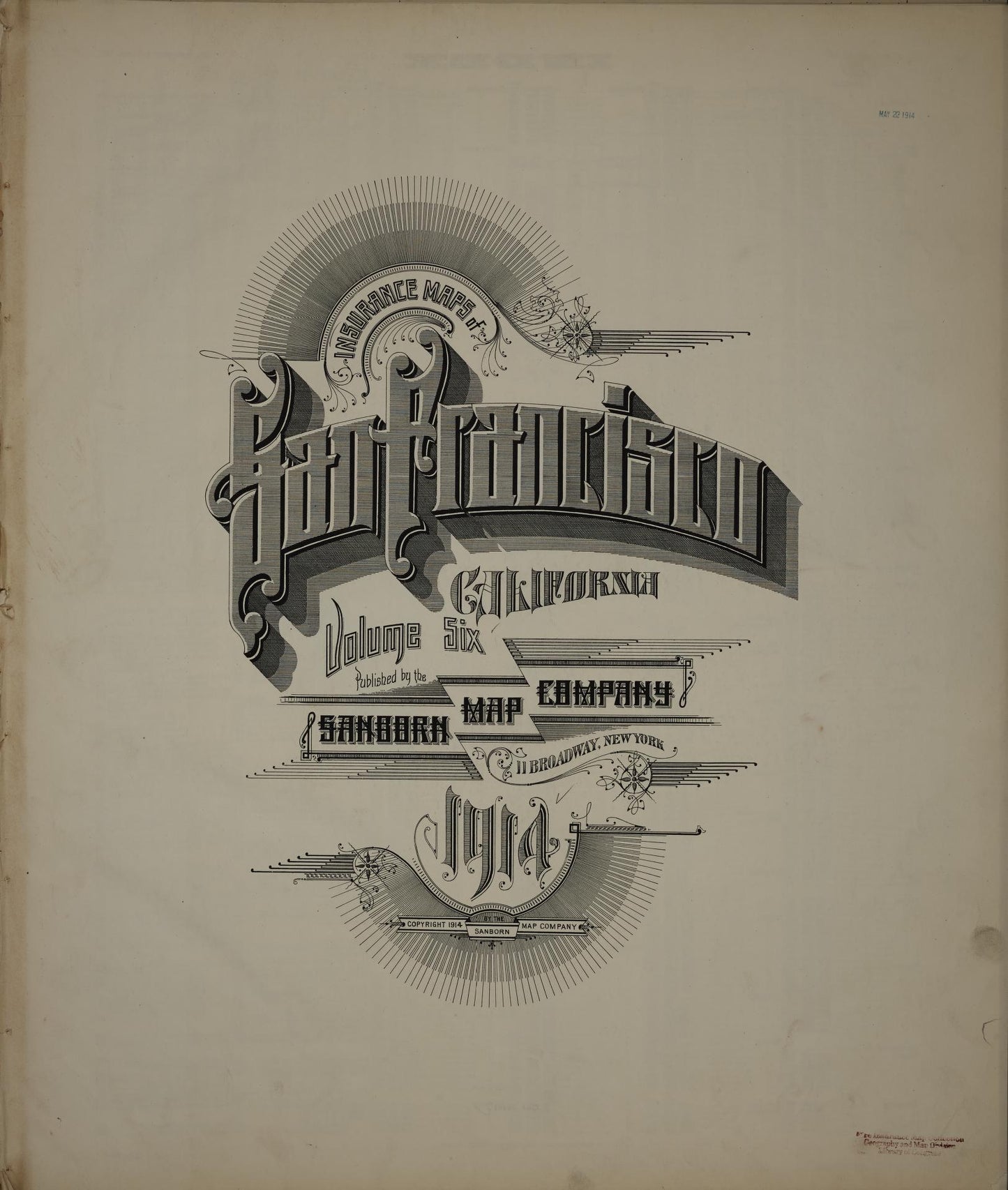 Sanborn Fire Insurance Map from San Francisco, San Francisco County, California (1914), Sheet #0001 - Complete Map Set gallery image, historic Sanborn map, vintage wall art, California California