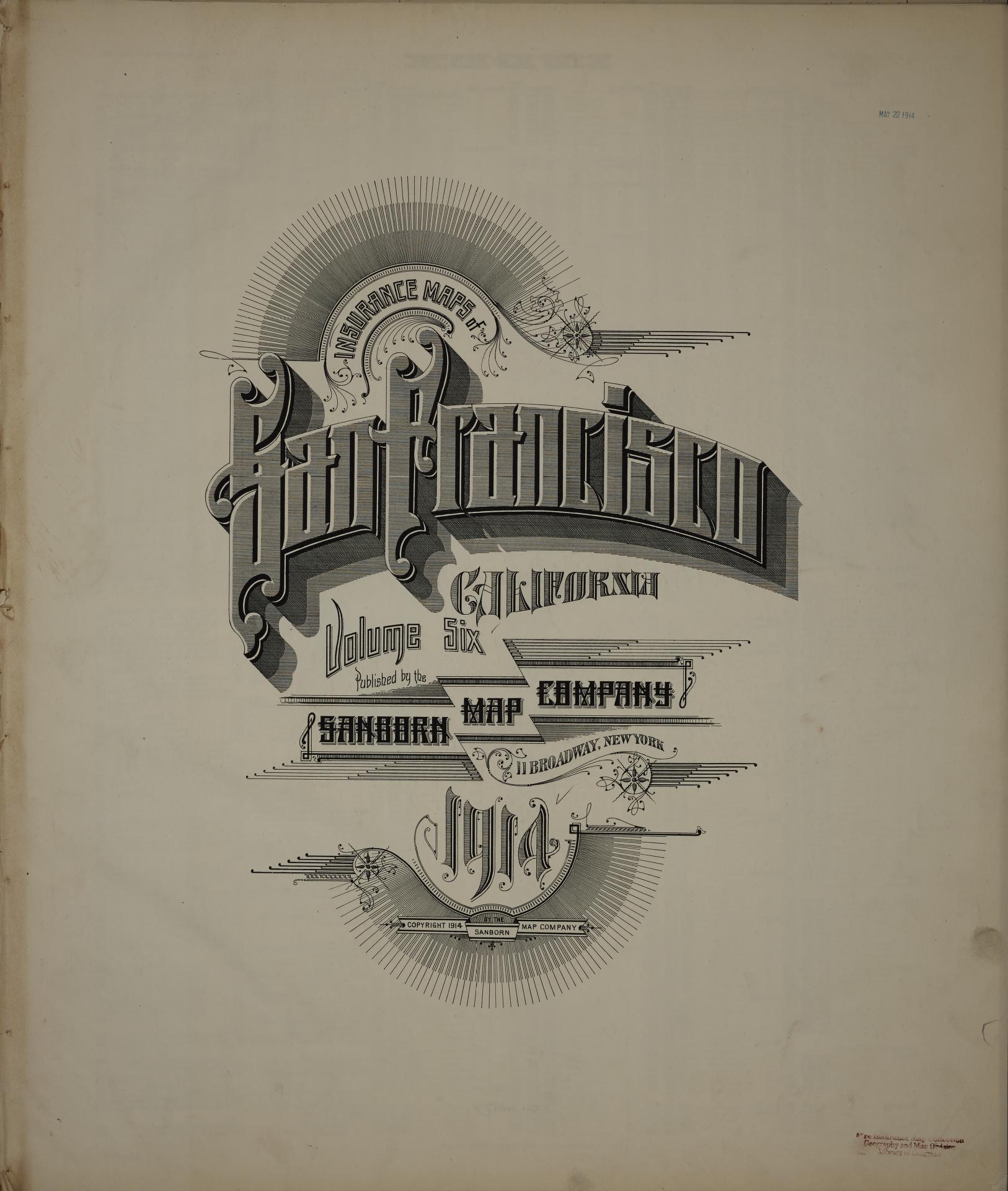 Sanborn Fire Insurance Map from San Francisco, San Francisco County, California (1914), Sheet #0001 - Complete Map Set gallery image, historic Sanborn map, vintage wall art, California California