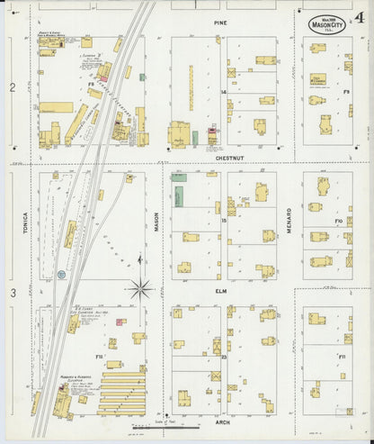 Sanborn Fire Insurance Map from Mason City, Mason County, Illinois (1899), Sheet #0004 - Complete Map Set gallery image, historic Sanborn map, vintage wall art, Illinois Illinois