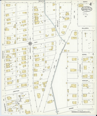 Sanborn Fire Insurance Map from Bridgeport, Lawrence County, Illinois (1912), Sheet #0004 - Complete Map Set gallery image, historic Sanborn map, vintage wall art, Illinois Illinois